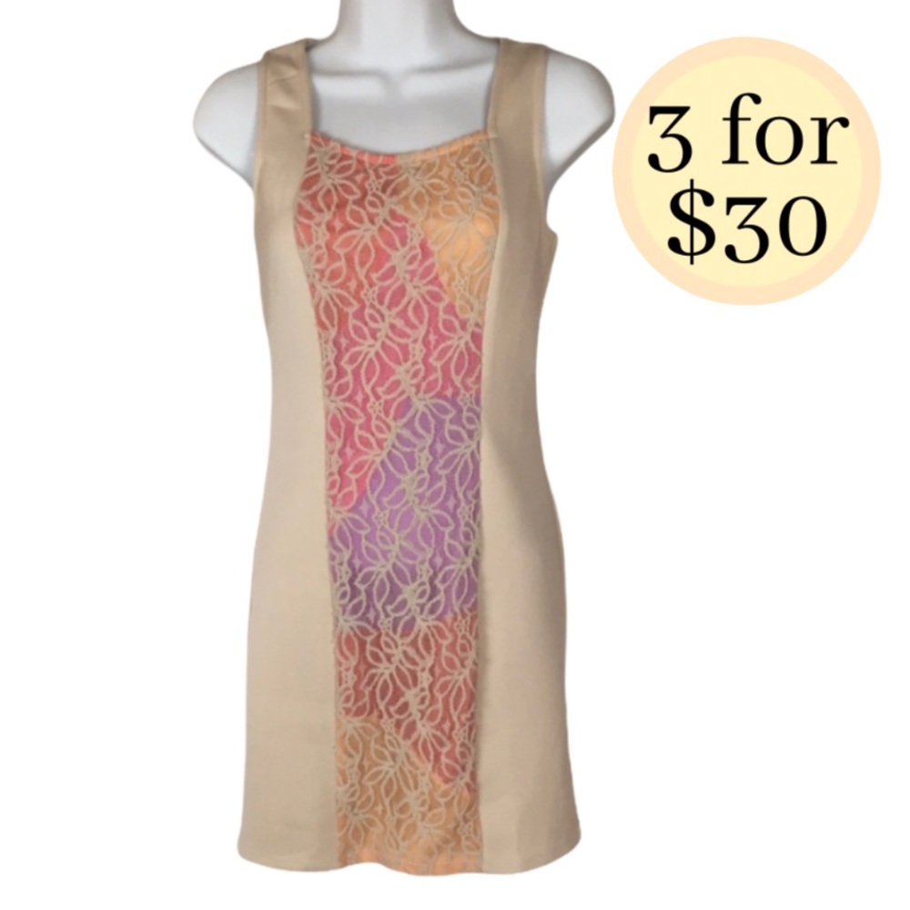 Zinga Fitted Dress Lace Insert